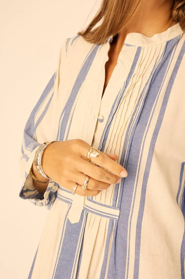 Natalie Martin SAMMIE SHORT DRESS French Stripe Blue Shop Dresses