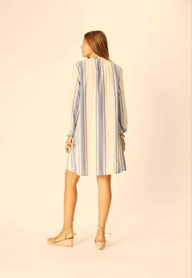 Natalie Martin SAMMIE SHORT DRESS French Stripe Blue Shop Dresses
