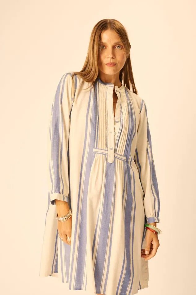 Natalie Martin SAMMIE SHORT DRESS French Stripe Blue Shop Dresses