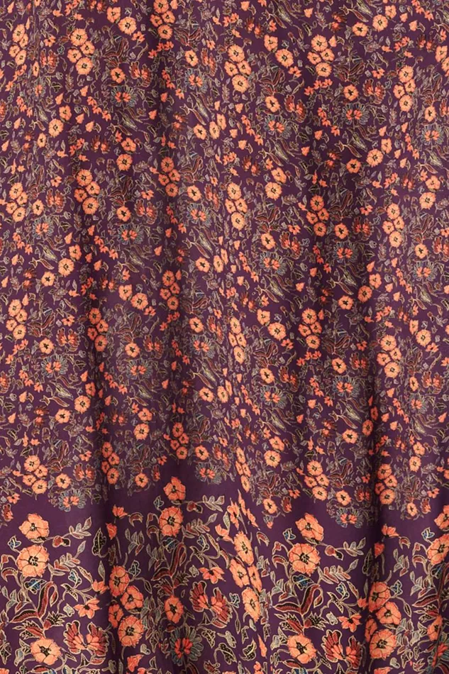 Natalie Martin SARONGSCARF Petite Fleur Aubergine Shop Bottoms