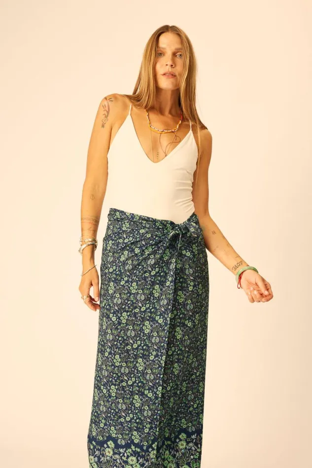 Natalie Martin SARONGSCARF Petite Fleur Marine Shop Bottoms