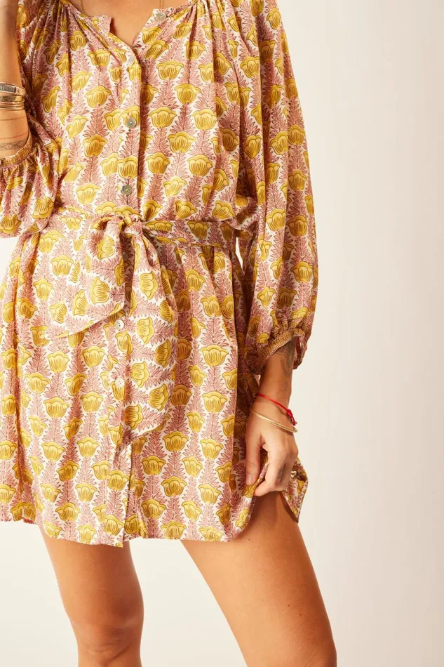 Natalie Martin SHORT SASH BELT Tulip Print Bahamas Pink Shop Accessories