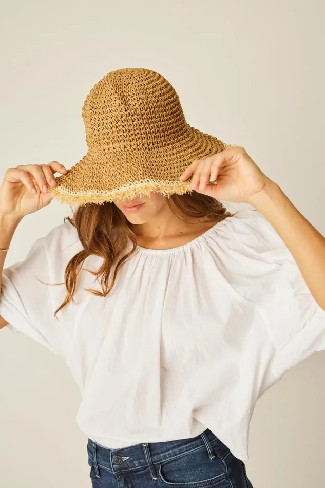 Natalie Martin STRAW BUCKET HAT Black Shop Accessories