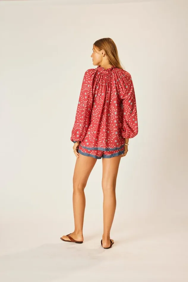 Natalie Martin TASH SHORT Pinwheel Barn Red Shop Bottoms