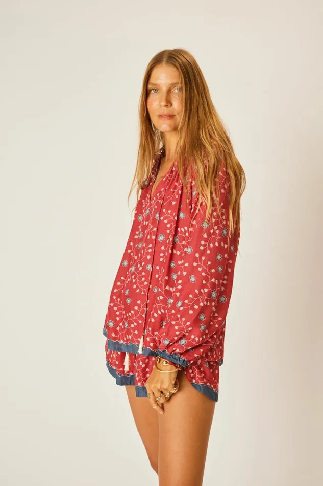 Natalie Martin TASH SHORT Pinwheel Barn Red Shop Bottoms