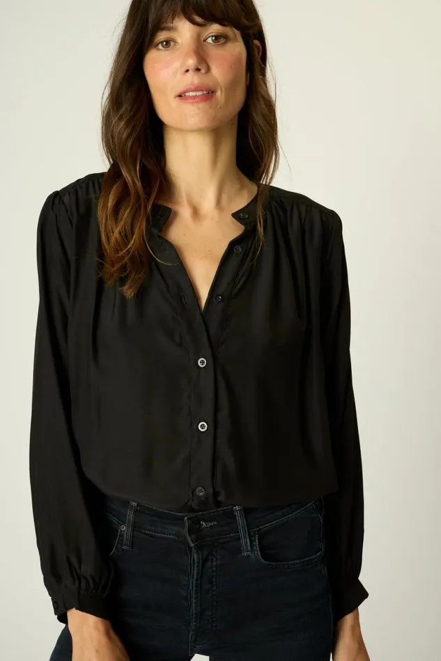 Natalie Martin TOLAN SHIRT Black Silk Shop Tops