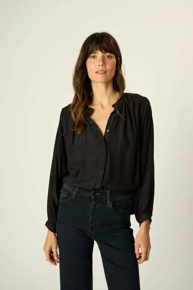 Natalie Martin TOLAN SHIRT Black Silk Shop Tops