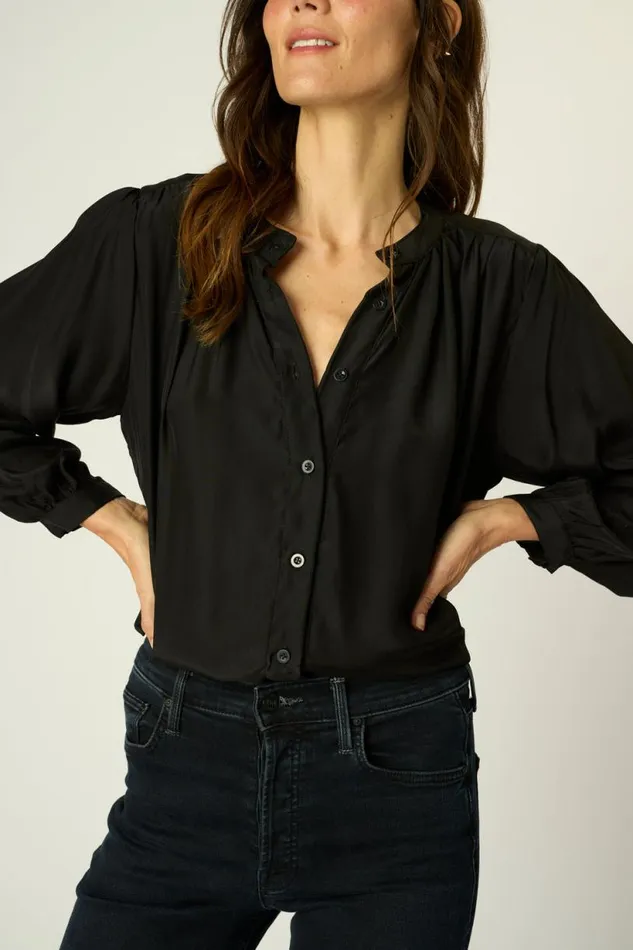 Natalie Martin TOLAN SHIRT Black Silk Shop Tops