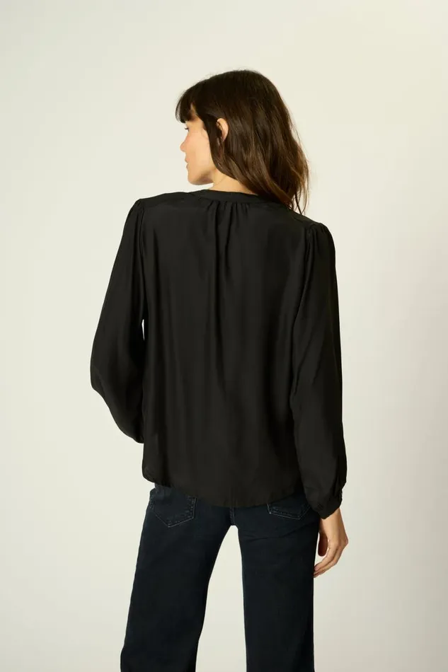 Natalie Martin TOLAN SHIRT Black Silk Shop Tops