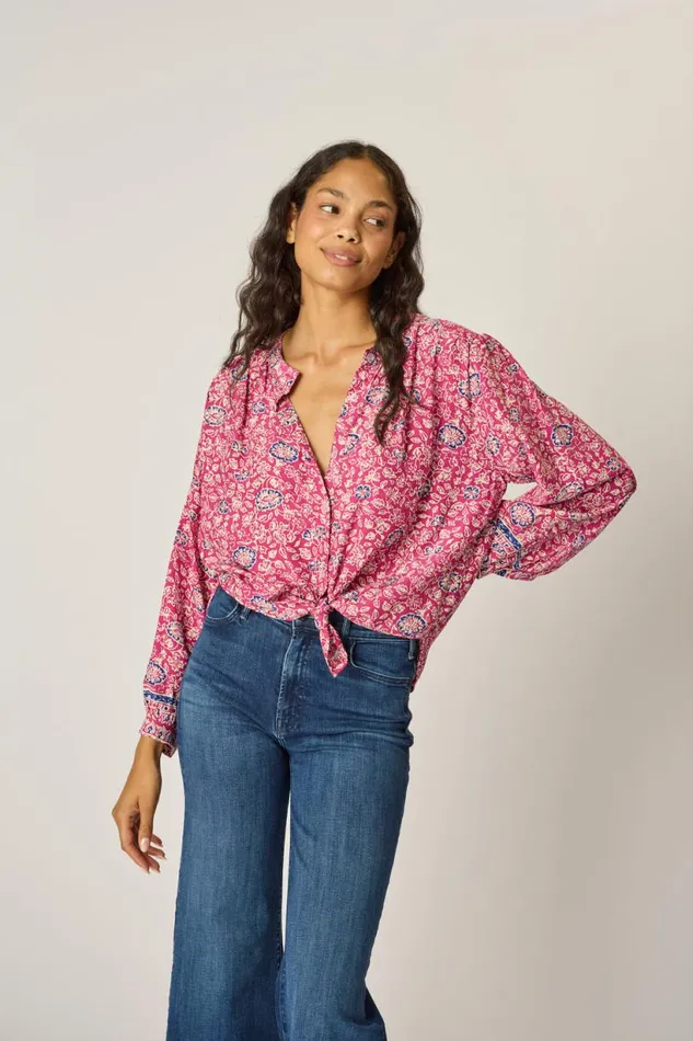 Natalie Martin TOLAN SHIRT Floral Lavender Shop Tops