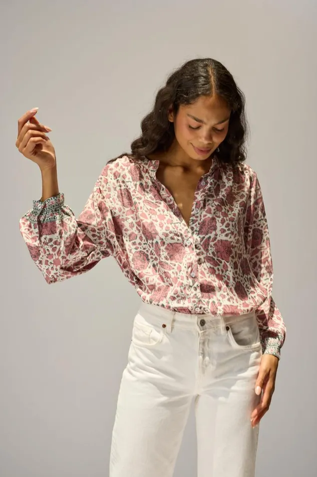 Natalie Martin TOLAN SHIRT Geranium Fig Shop Tops