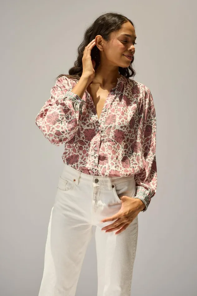 Natalie Martin TOLAN SHIRT Geranium Fig Shop Tops