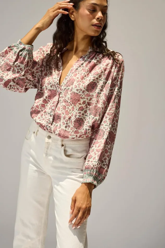 Natalie Martin TOLAN SHIRT Geranium Fig Shop Tops