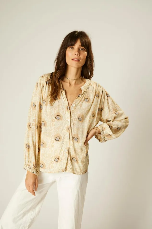Natalie Martin TOLAN SHIRT Vintage Flowers Sand Shop Tops