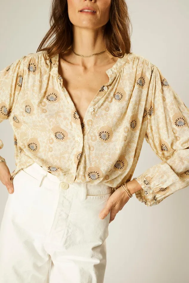 Natalie Martin TOLAN SHIRT Vintage Flowers Sand Shop Tops
