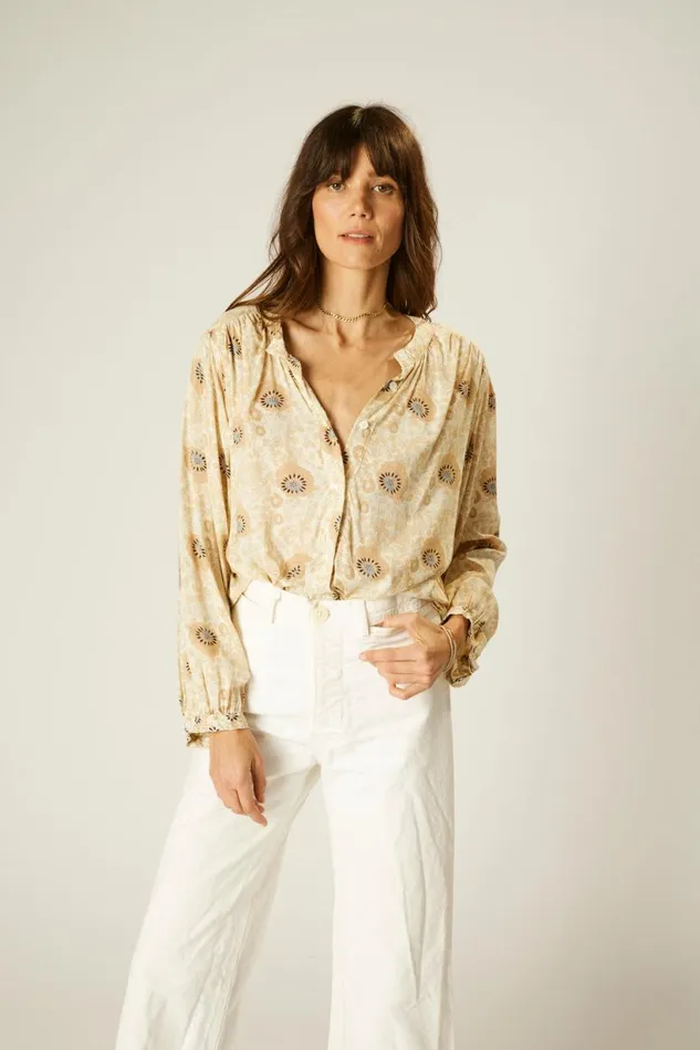 Natalie Martin TOLAN SHIRT Vintage Flowers Sand Shop Tops