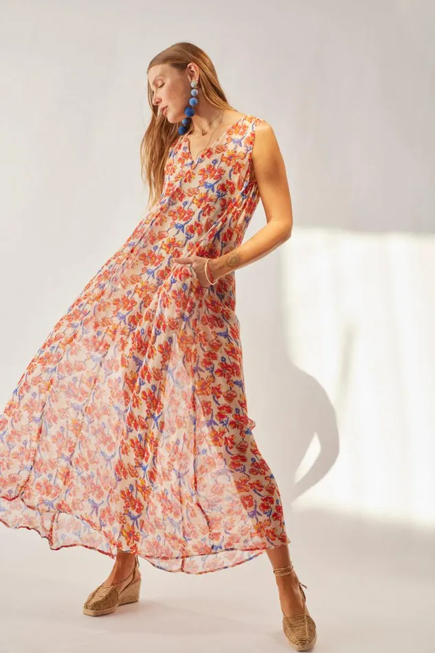 Natalie Martin TOVA MAXI Chiffon Watercolor Clemen Shop Dresses
