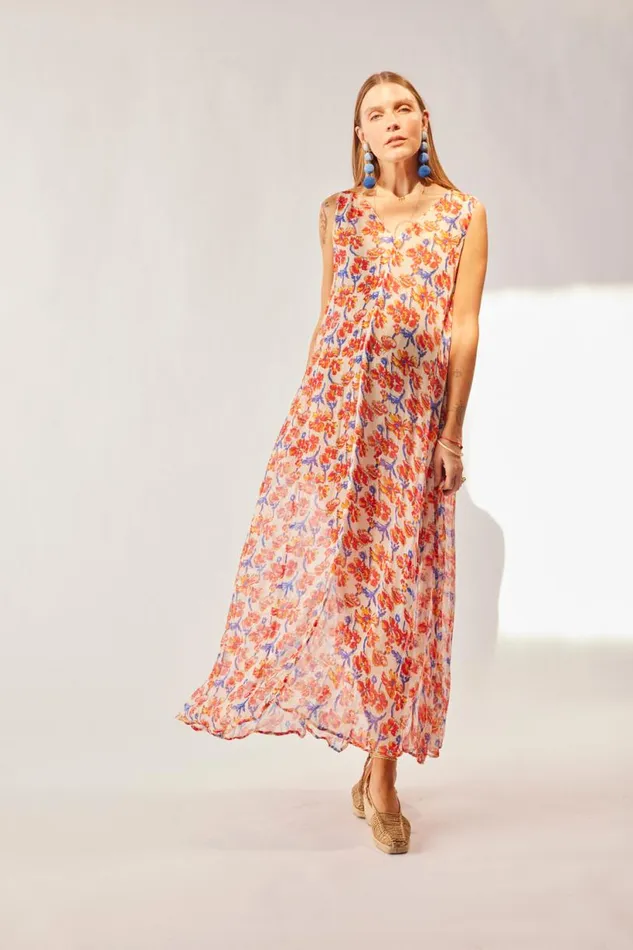 Natalie Martin TOVA MAXI Chiffon Watercolor Clemen Shop Dresses
