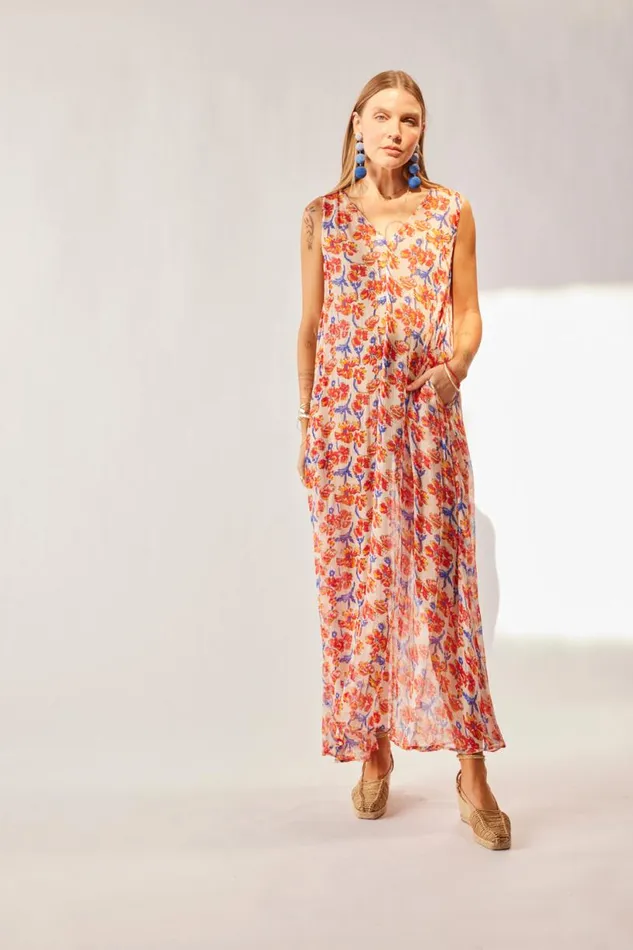 Natalie Martin TOVA MAXI Chiffon Watercolor Clemen Shop Dresses