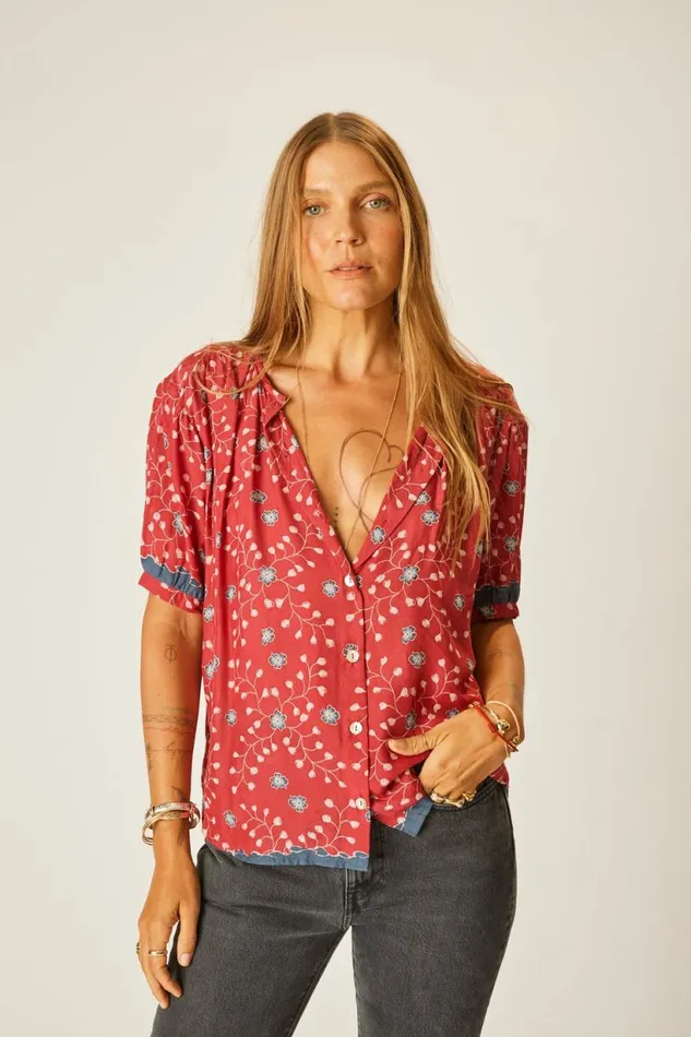 Natalie Martin VIOLET TOP Pinwheel Barn Red Shop Tops