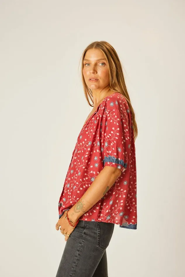 Natalie Martin VIOLET TOP Pinwheel Barn Red Shop Tops