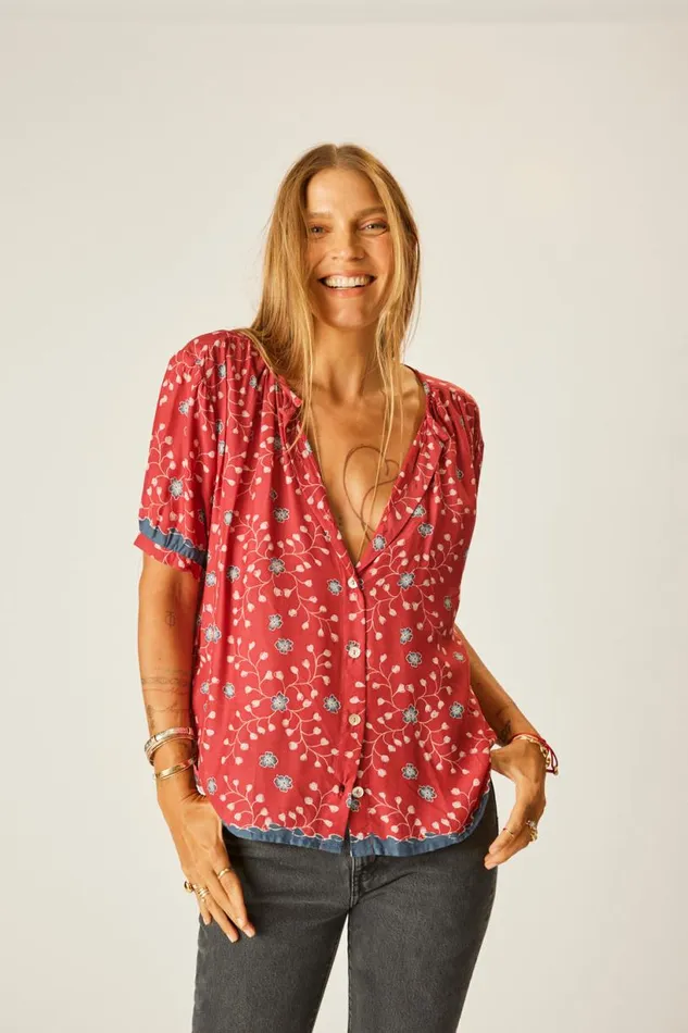 Natalie Martin VIOLET TOP Pinwheel Barn Red Shop Tops