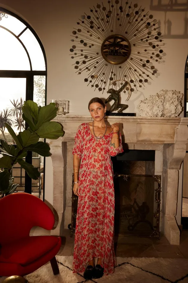 Natalie Martin VIVI DRESS Chiffon Watercolor Dove Shop Dresses