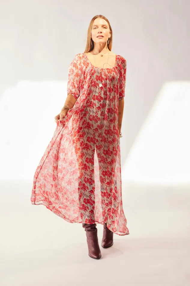 Natalie Martin VIVI DRESS Chiffon Watercolor Dove Shop Dresses