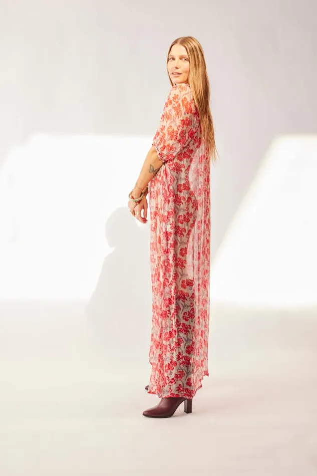 Natalie Martin VIVI DRESS Chiffon Watercolor Dove Shop Dresses