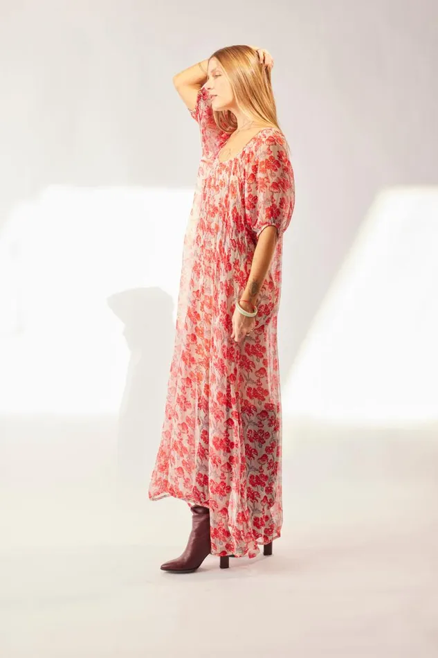 Natalie Martin VIVI DRESS Chiffon Watercolor Dove Shop Dresses