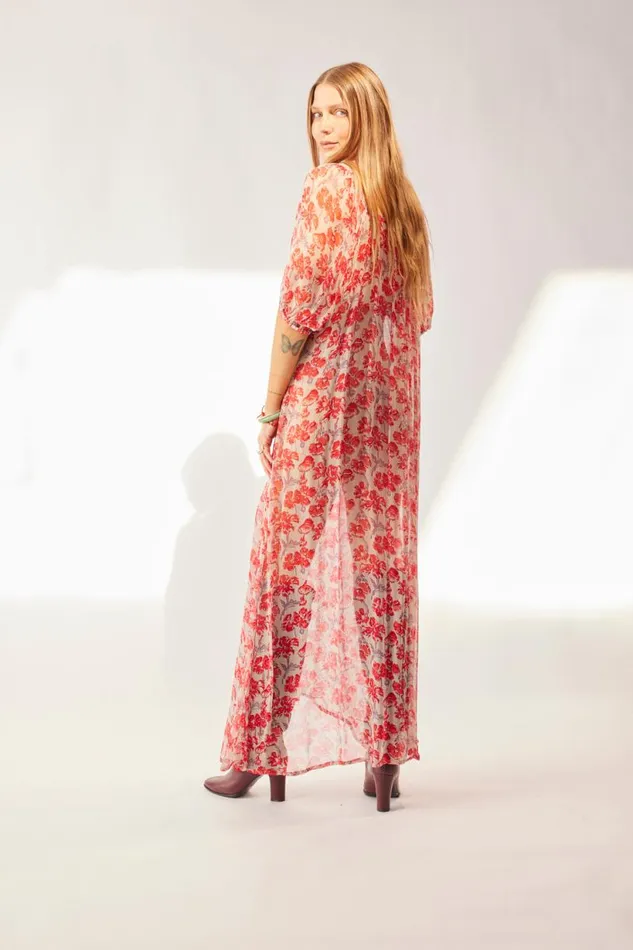 Natalie Martin VIVI DRESS Chiffon Watercolor Dove Shop Dresses