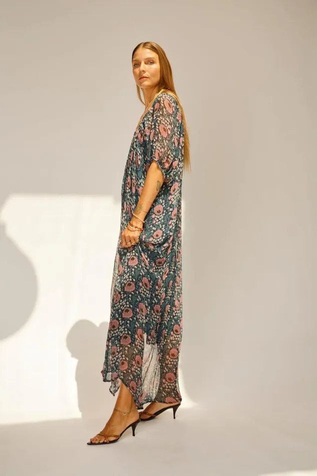 Natalie Martin VIVI DRESS Vintage Flowers Indigo Shop Dresses