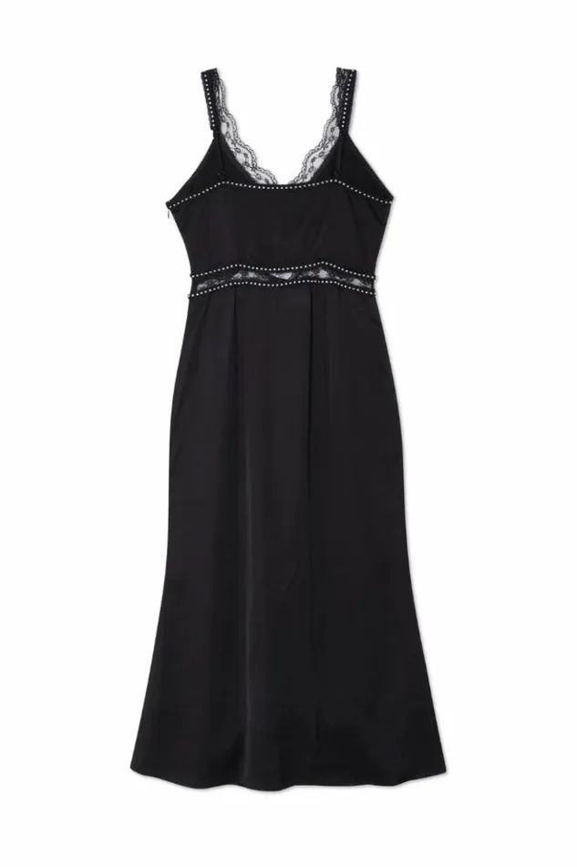 Never Fully Dressed Black Mimi Dress With Stud Trim Petite Women Petite