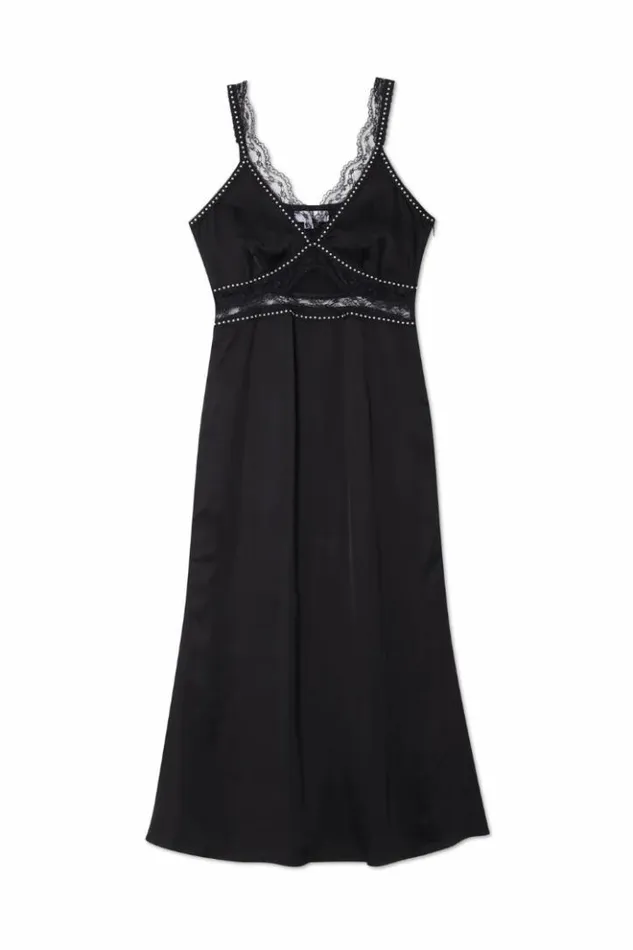 Never Fully Dressed Black Mimi Dress With Stud Trim Petite Women Petite