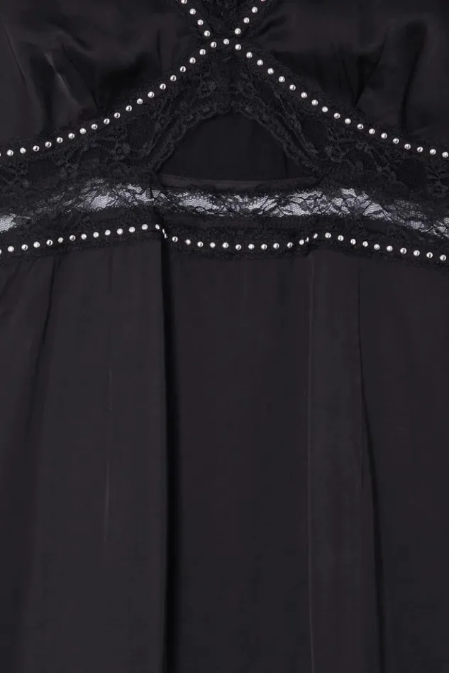 Never Fully Dressed Black Mimi Dress With Stud Trim Petite Women Petite
