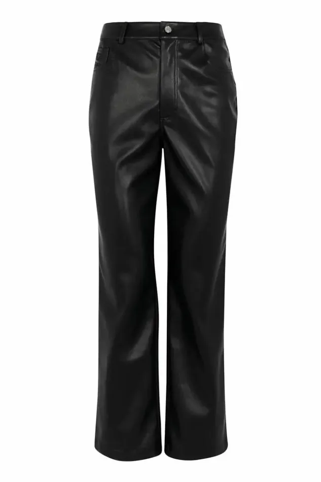 Never Fully Dressed Black Vegan Leather Trousers Women Trousers and Shorts