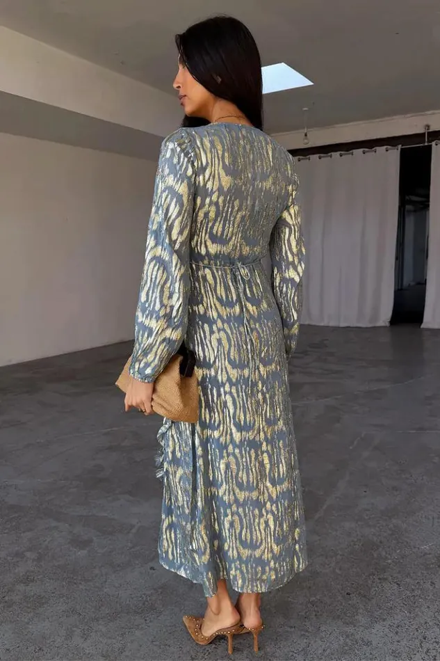 Never Fully Dressed Blue Lottie Wrap Dress Women Newness