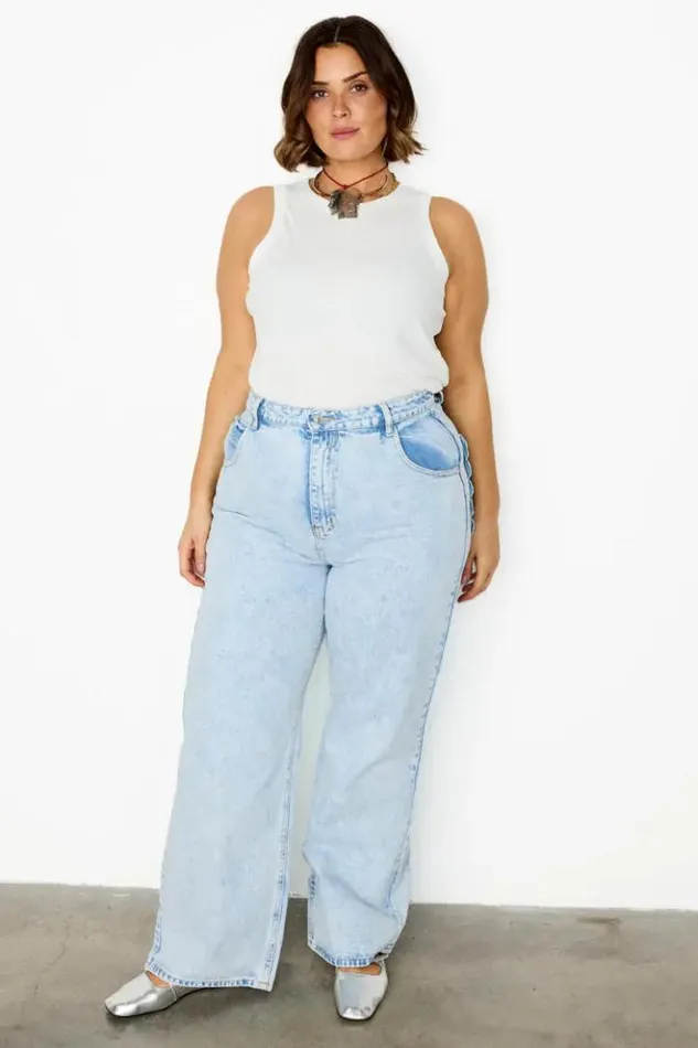 Never Fully Dressed Blue Scallop Detail Jeans Petite Women Trousers and Shorts
