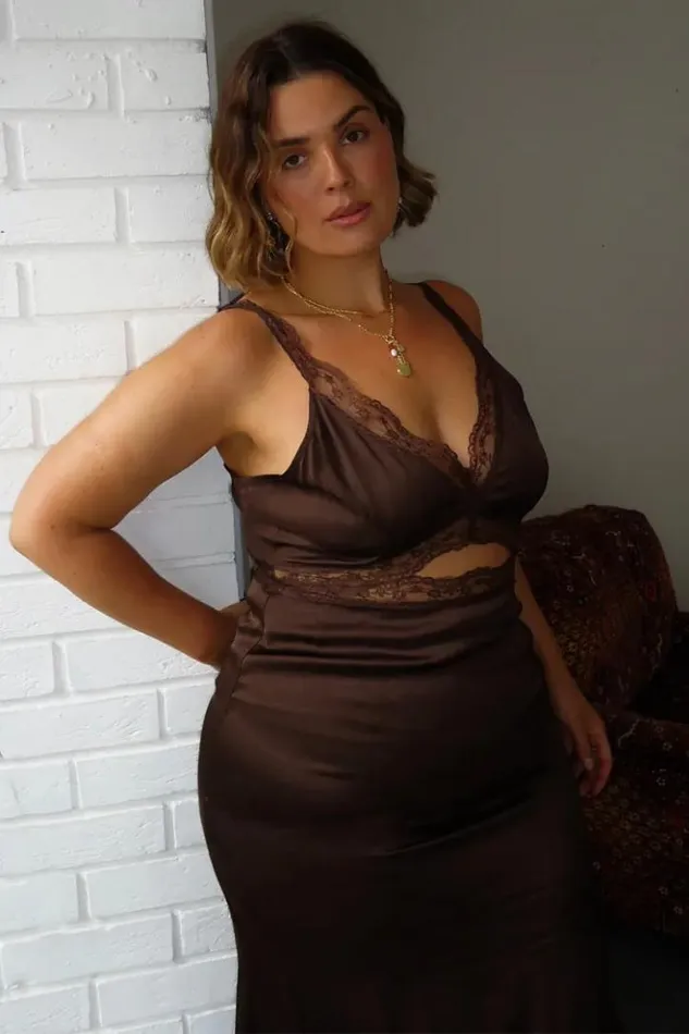 Never Fully Dressed Chocolate Mimi Dress Women Wedding Guest