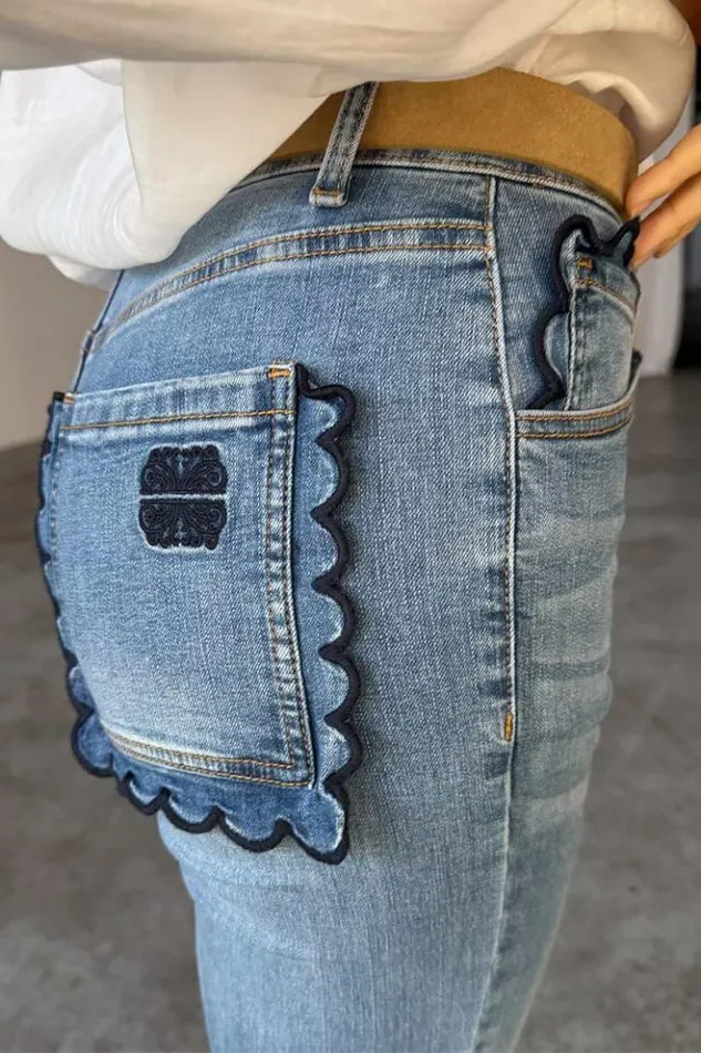 Never Fully Dressed Denim Flare Scallop Jean Petite Women Petite