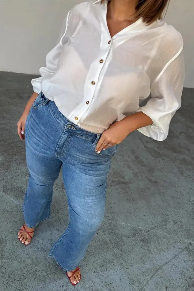 Never Fully Dressed Denim Flare Scallop Jean Petite Women Petite