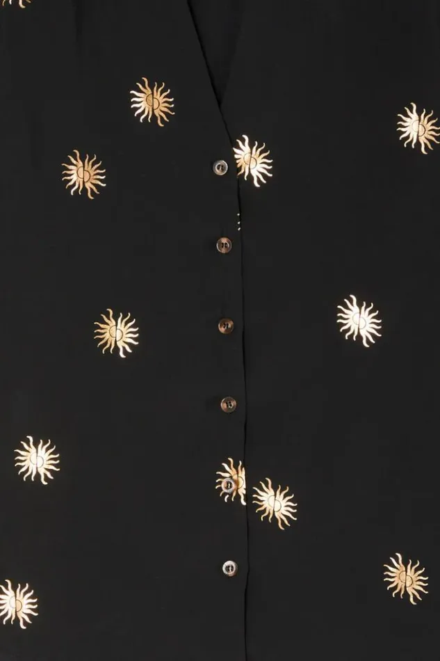 Never Fully Dressed Gold Sun Miley Shirt Women Shirts