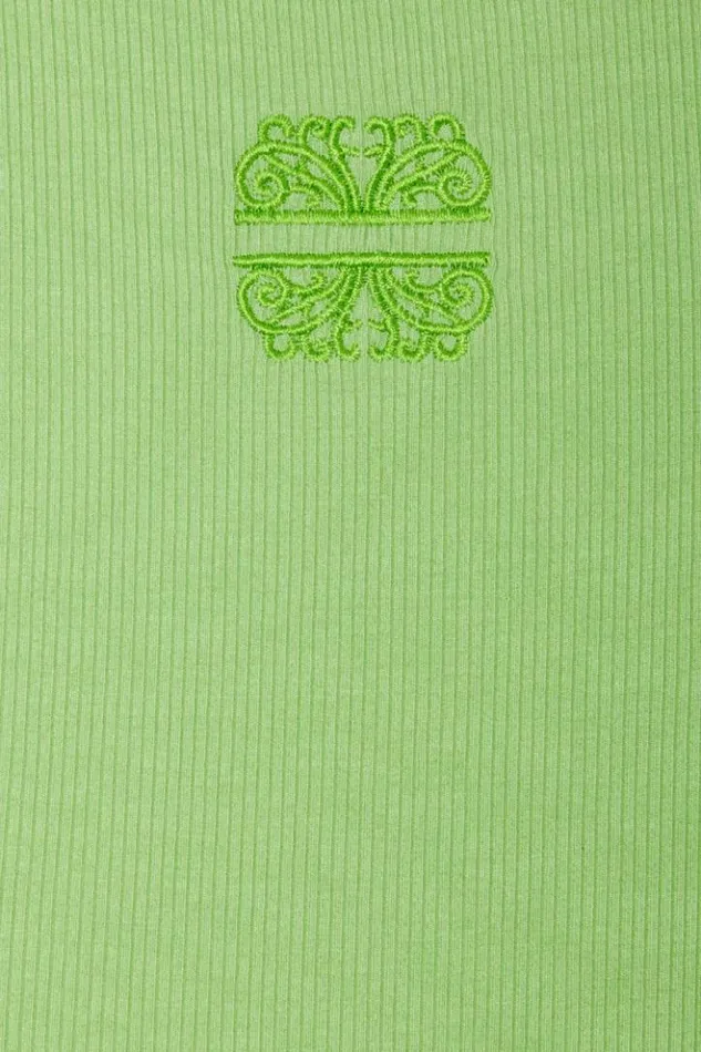 Never Fully Dressed Green Ribbed Tank Top Women Tops and TShirts