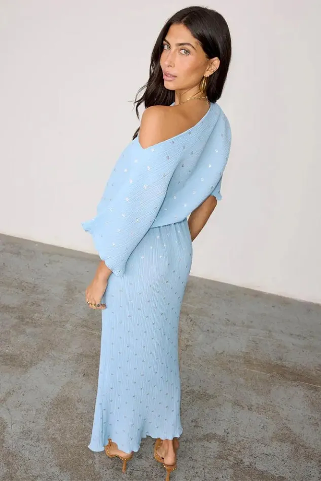 Never Fully Dressed Ice Blue Plisse Tilly Dress Women Newness