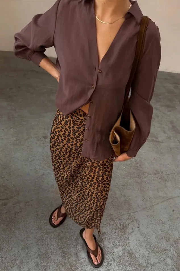 Never Fully Dressed Leopard Sheer Jaspre Skirt Women Skirts