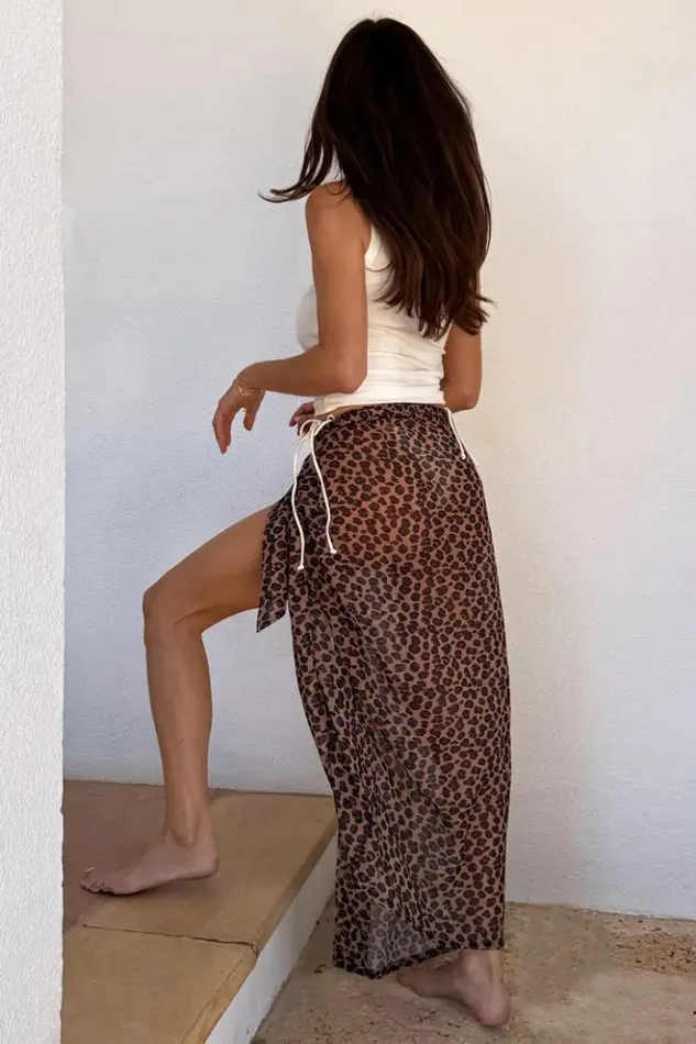 Never Fully Dressed Leopard Sheer Jaspre Skirt Women Skirts