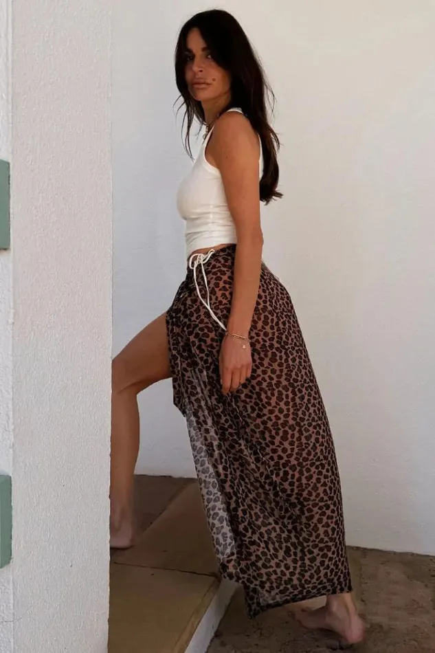 Never Fully Dressed Leopard Sheer Jaspre Skirt Women Skirts