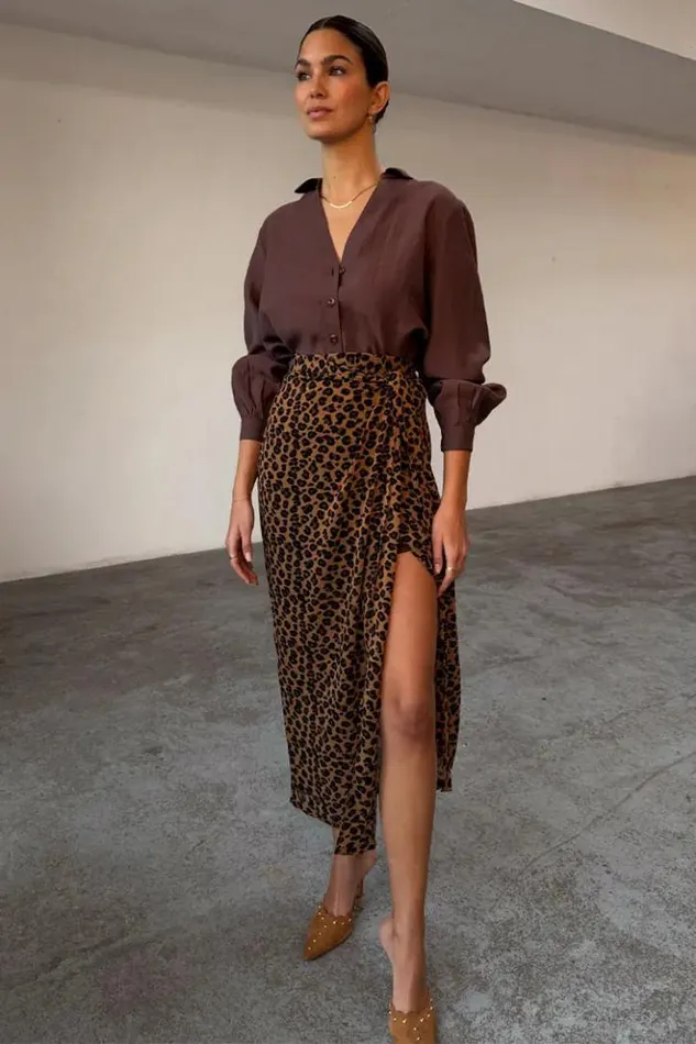 Never Fully Dressed Leopard Sheer Jaspre Skirt Women Skirts