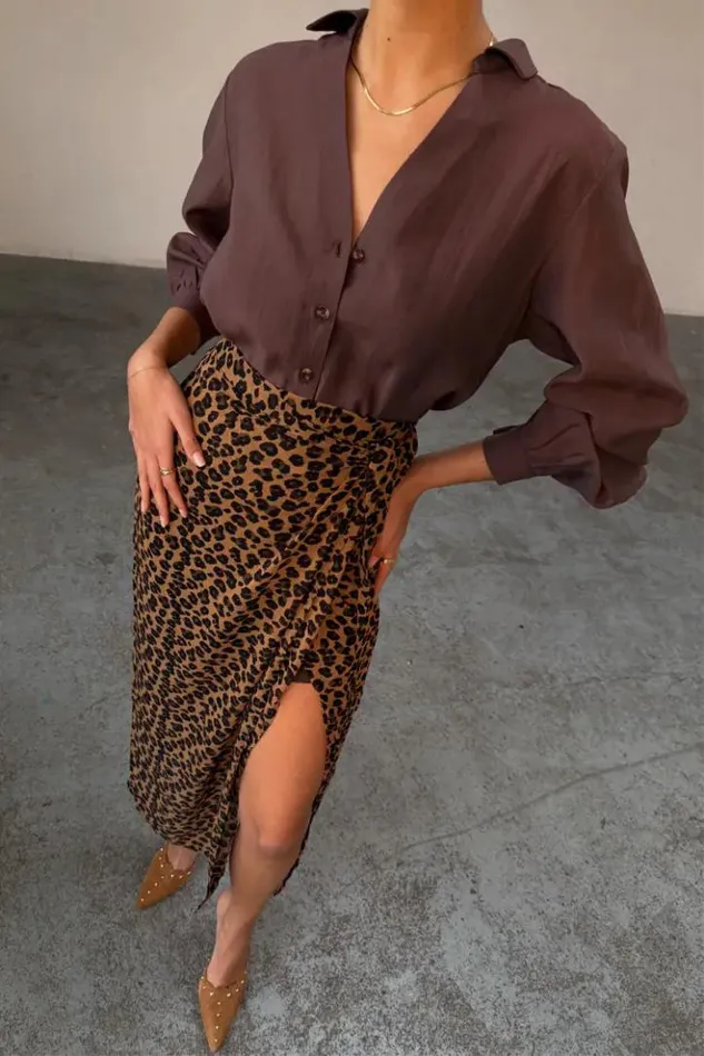 Never Fully Dressed Leopard Sheer Jaspre Skirt Women Skirts