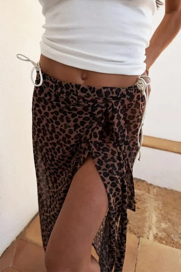 Never Fully Dressed Leopard Sheer Jaspre Skirt Women Skirts
